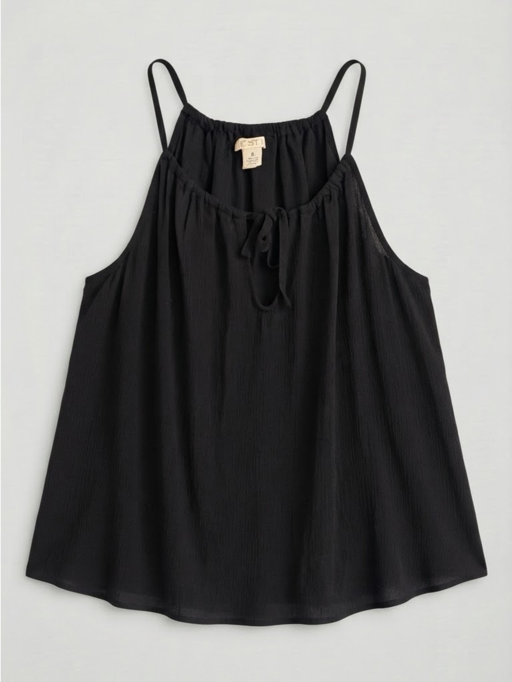 torrid Black Tie-Neck Spaghetti Strap Tank Top